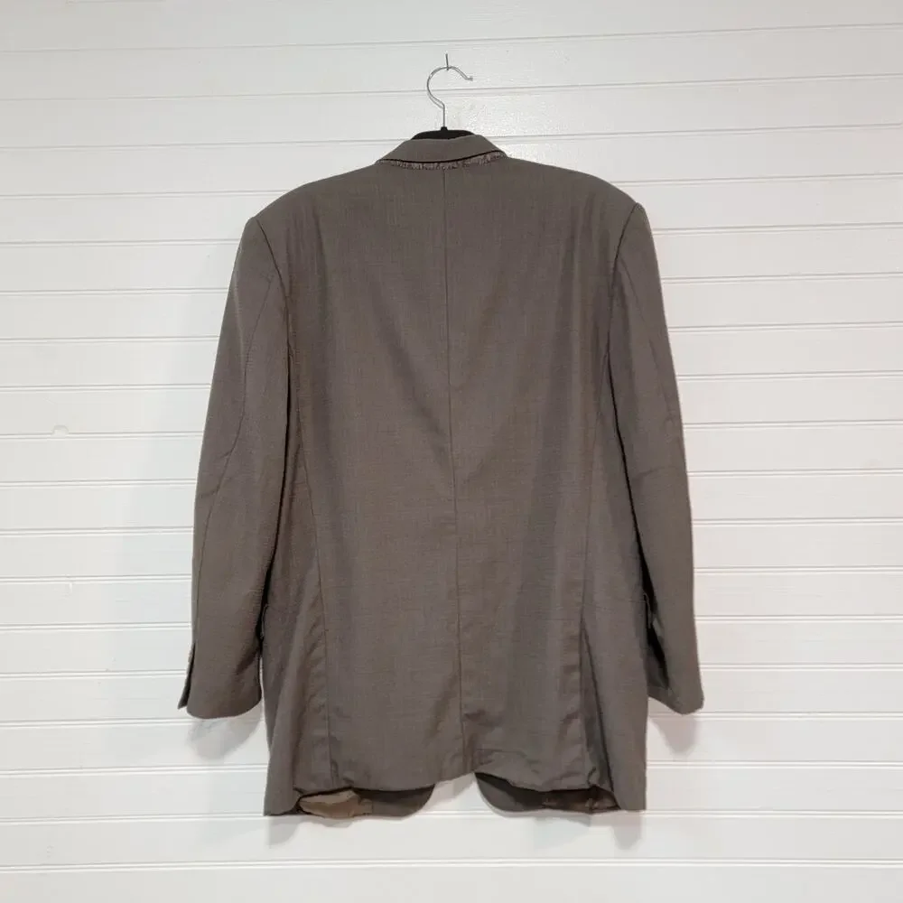Canali Wool Sport Coat‎ Mens Size 56R Brown Saks Professional Blazer Jacket FLAW